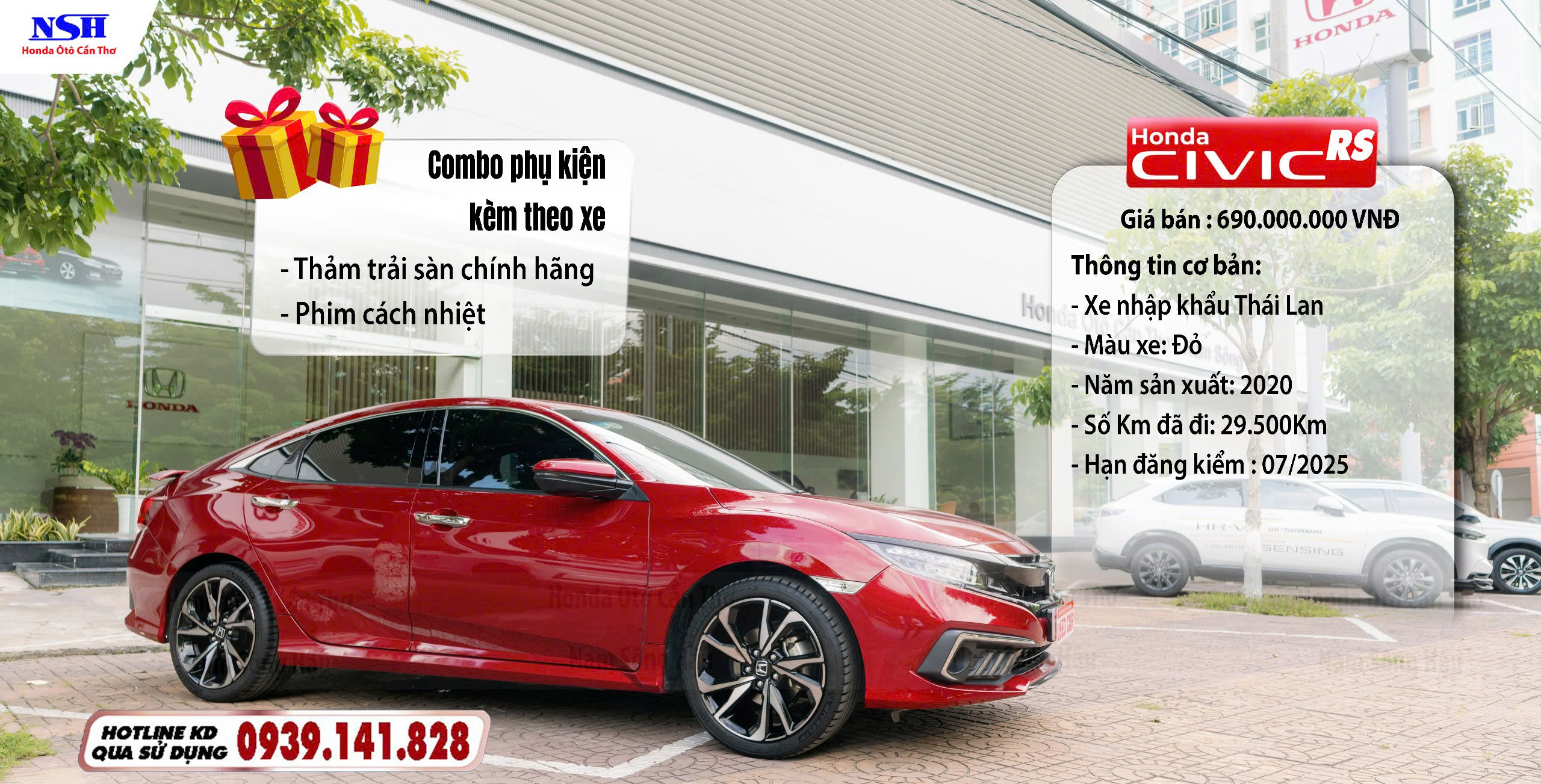 Honda Civic RS màu đỏ năm sản xuất 2020 (Đã Bán)