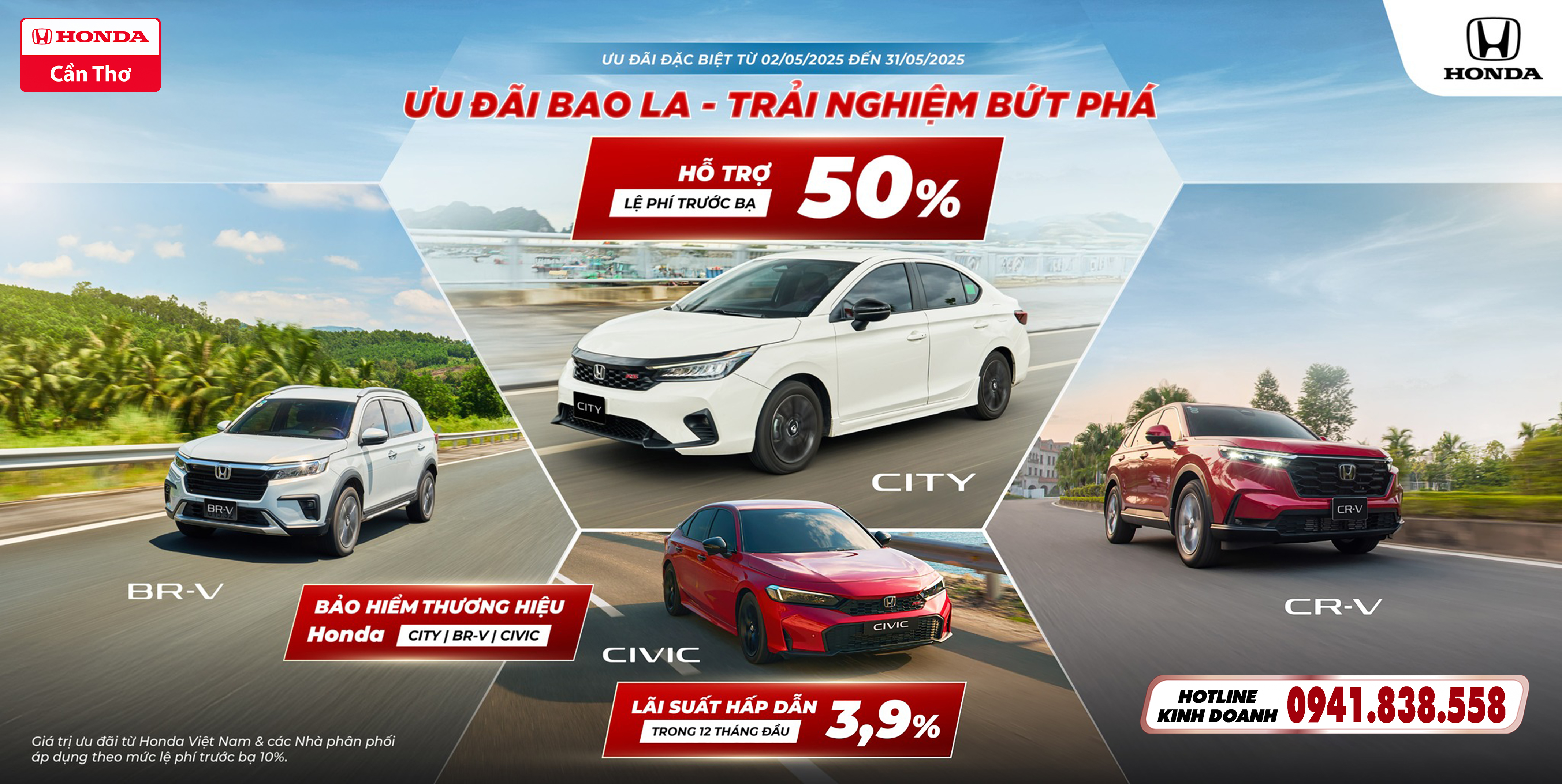 Chương trình khuyến mại của các dòng xe ô tô Honda trong tháng 5 năm 2025