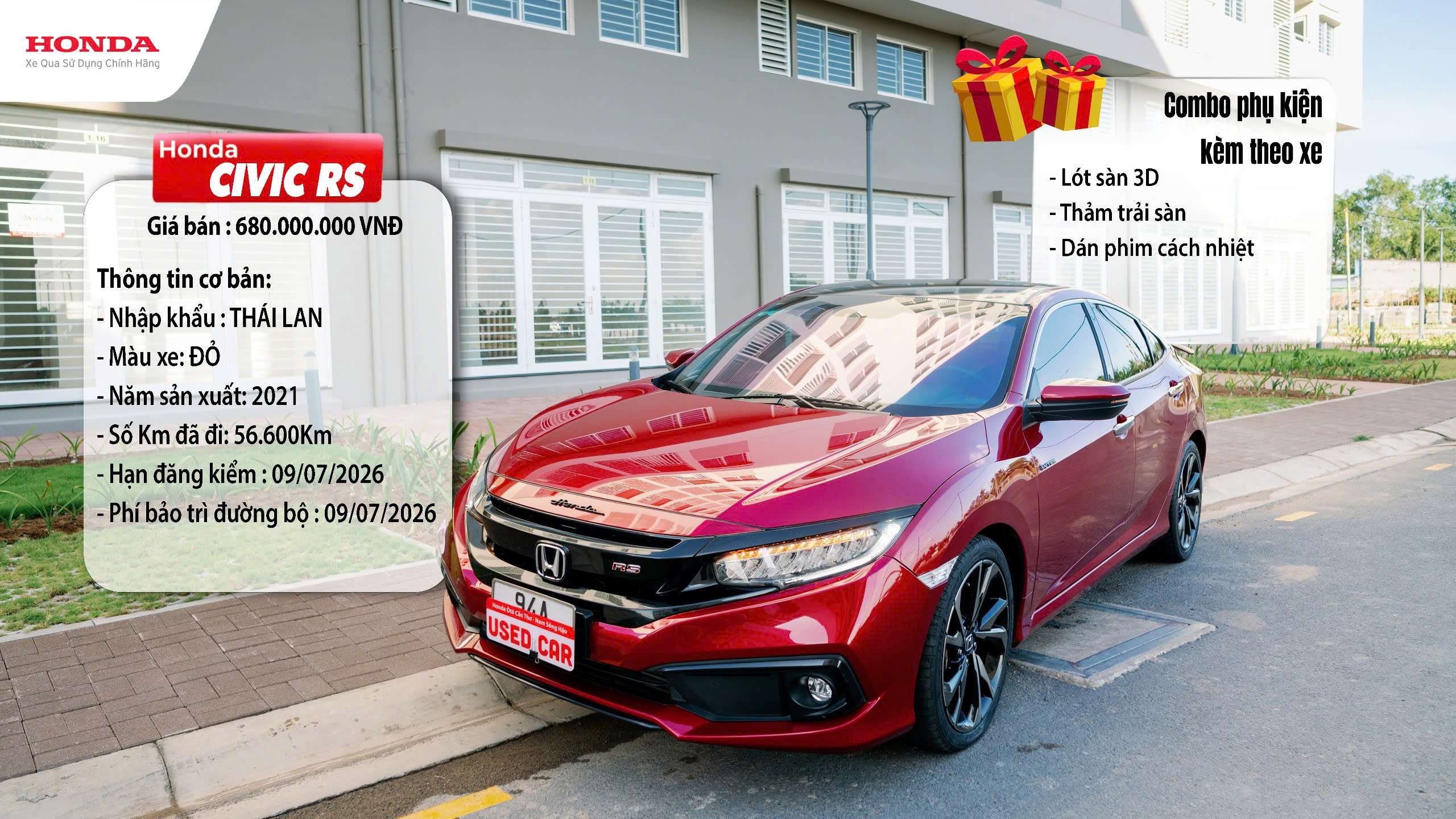 Honda Civic RS Đỏ năm sản xuất 2021