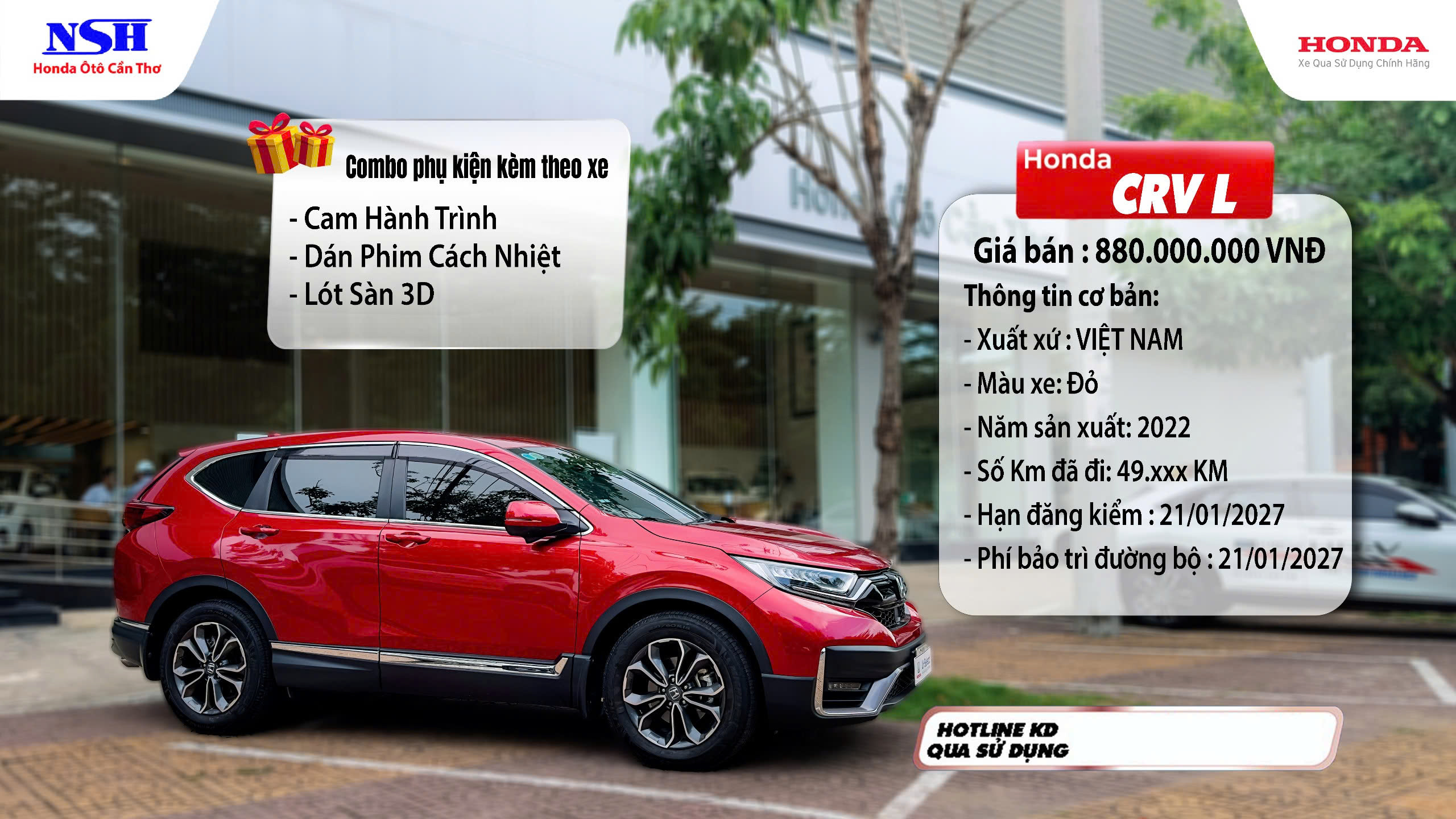 Honda CR-V L màu đỏ năm sản xuất 2022