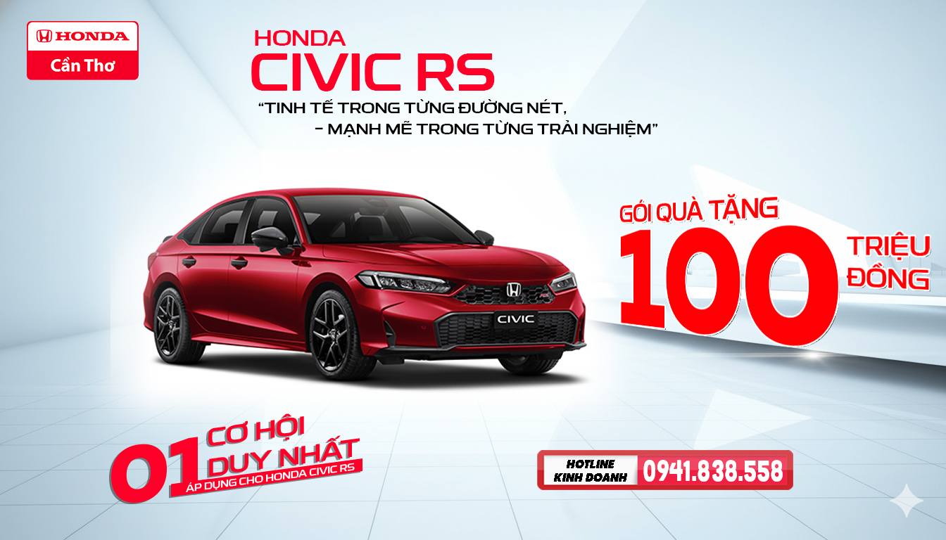 DUY NHẤT 1 CHIẾC – HONDA CIVIC RS ĐỎ RỰC - GÓI QUÀ TẶNG 100 TRIỆU ĐỒNG