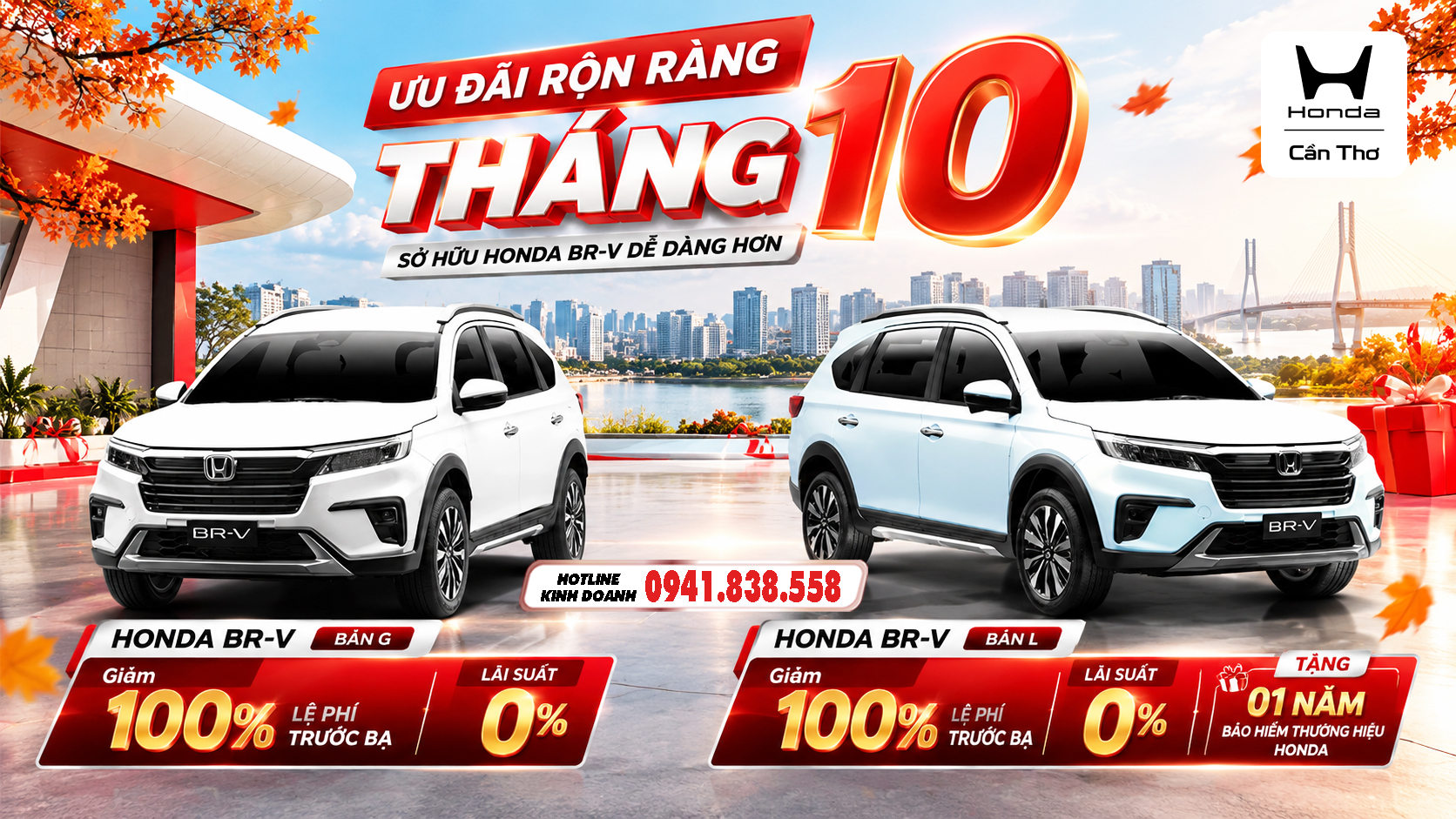Khuyến mãi Honda BR-V tháng 10 cho bản G và L